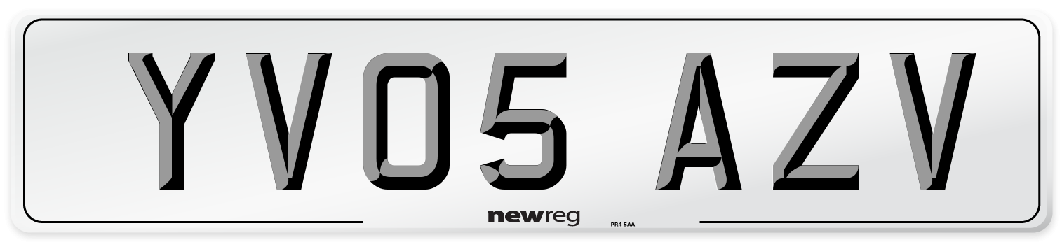 YV05 AZV Number Plate from New Reg